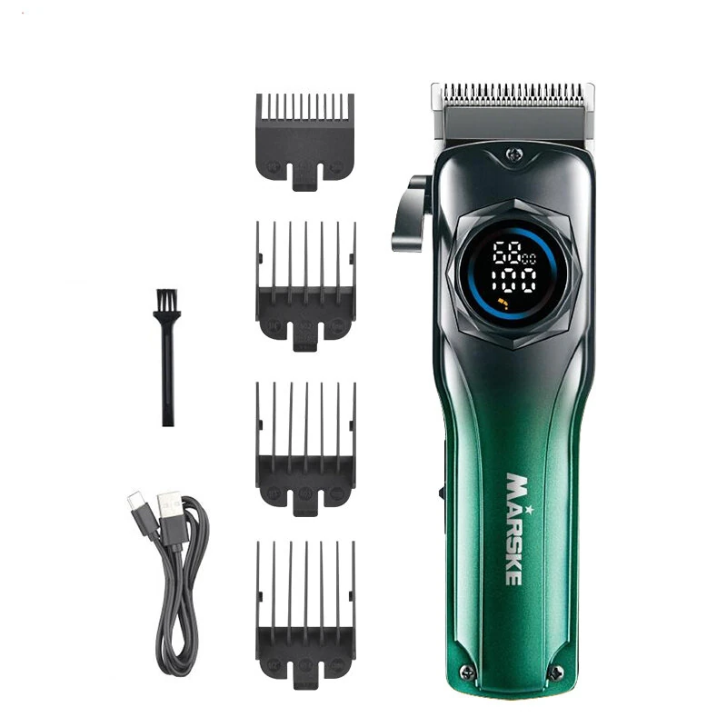 MARSKE Professional Hair Clipper Stainless Steel Blade Sharp Cutting High Power Low Noise LED Digital Display Rechargeable Adjustable (image for) MARSKE Professional Hair Clipper Stainless Steel Blade Sharp Cutting High Power Low Noise LED Digital Display Rechargeable Adjustable